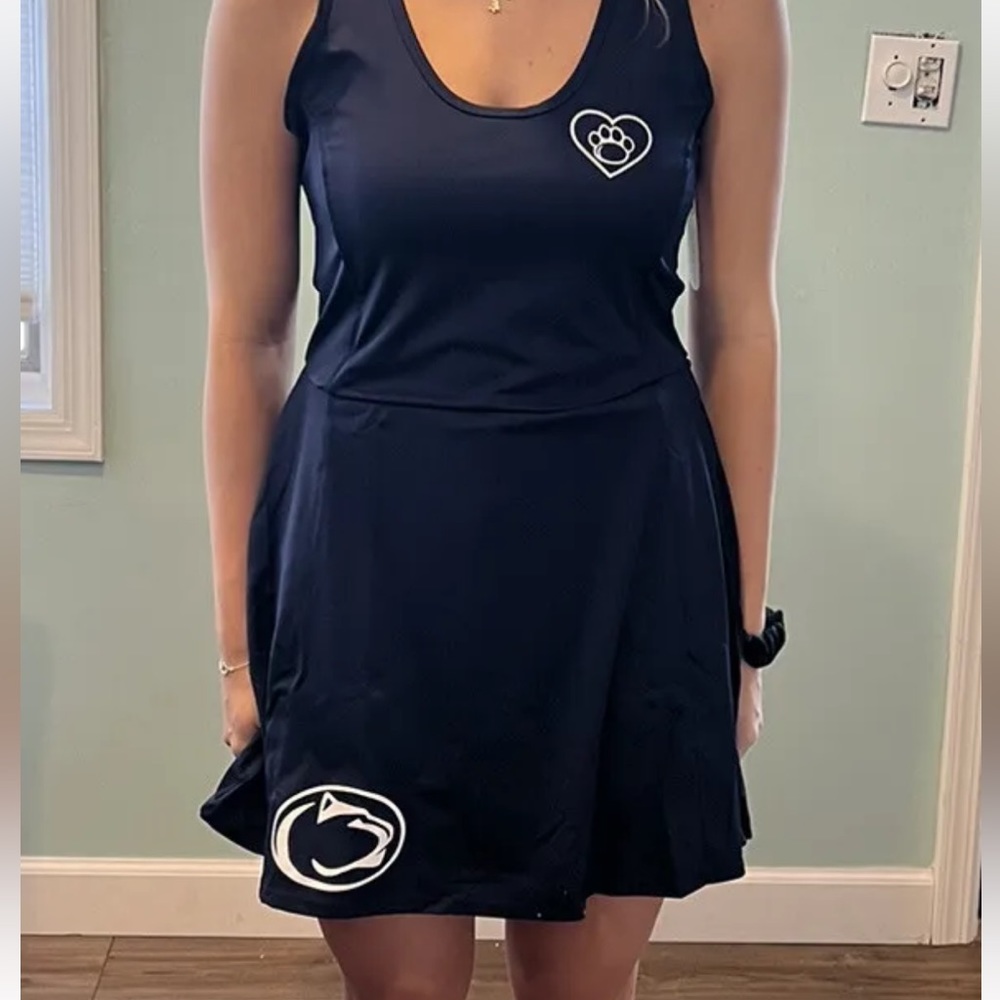 PSU Penn State Navy tennis dress large nwt new shorts pockets one large